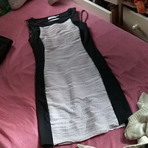 Black and white fitted dress
